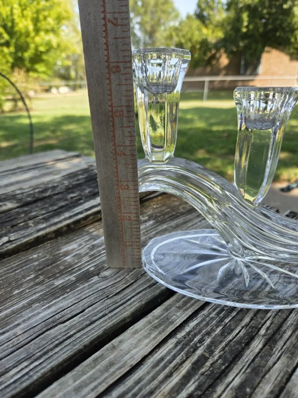 Vintage Pair Buder Bleikristall 3 Arm 24% Lead Crystal Candelabra Set 2
